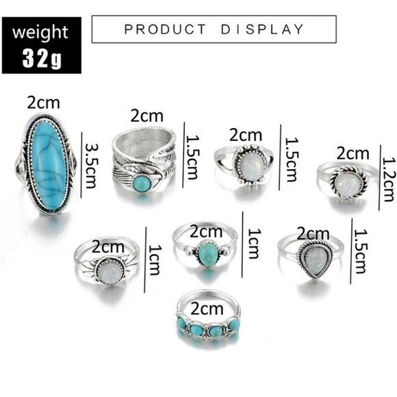 🌙Enchanting Sweet Boho ring set w Gypsy/prairie/country Vibe - Picture 7 of 8